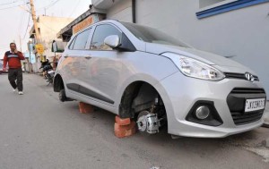 Vehicle wheels’ theft on the rise, police clueless