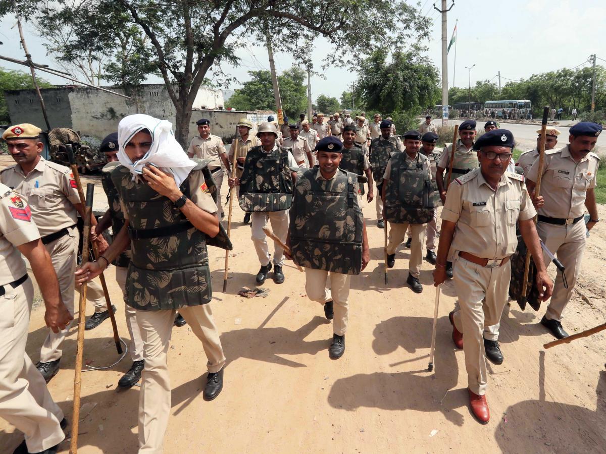 Vishwa Hindu Takht chief detained ahead of Nuh Shobha Yatra Security tightened Internet suspended in area