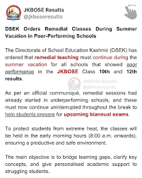 DSEK Mandates Remedial Classes During Summer Break for Schools With Poor Results