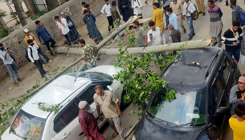 Rooftops Collapse, Power Snapped as Winds, Rain Lash Kashmir