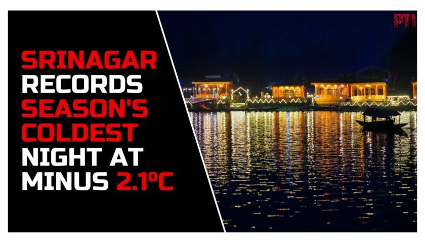 At Minus 2.1°C, Srinagar Records Coldest Night of the Season — Valley Shivers as Frost Tightens Its Grip