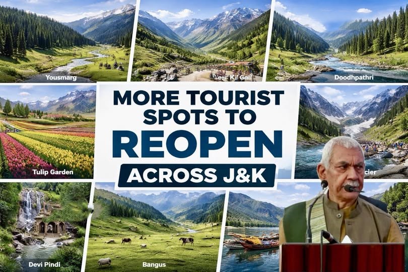J&K Reopens 14 Tourist Spots After Security Review; 26 Destinations Now Operational Post-Pahalgam Attack