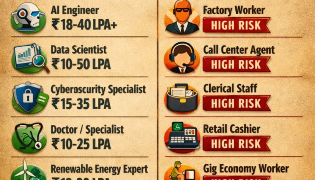 India Job Market 2026 Highest Paying Jobs, AI Careers & Roles at Risk Due to Automation