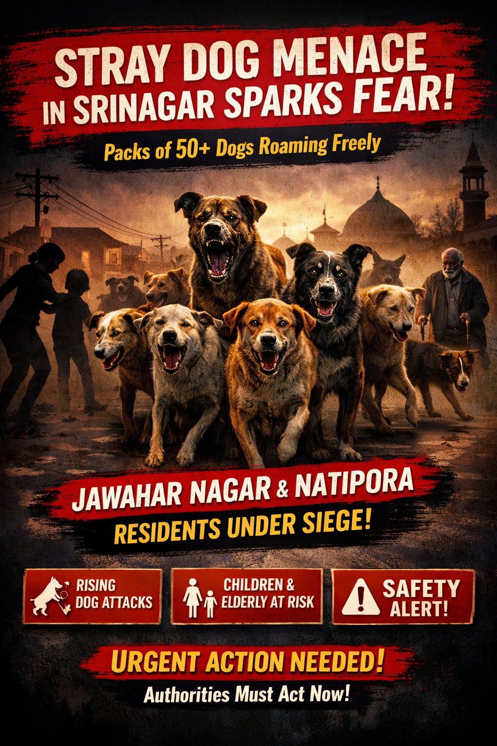 Stray Dog Menace in Srinagar Sparks Fear Residents of Jawahar Nagar, Natipora Among Worst Hit as Packs Roam Freely