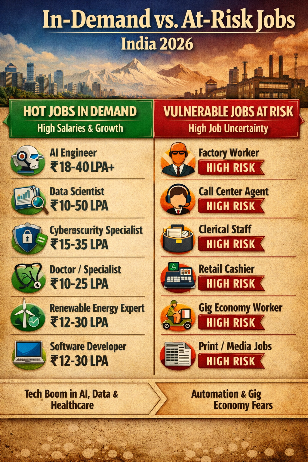 India Job Market 2026 Highest Paying Jobs, AI Careers & Roles at Risk Due to Automation