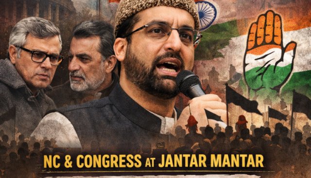 Mirwaiz Backs NC’s Jantar Mantar Statehood Protest, Triggering Political Debate Over Broad Outreach