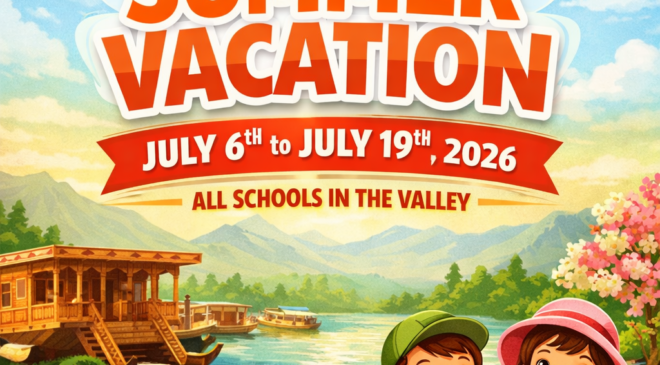 J&K Summer Vacation 2026 Kashmir Schools to Remain Closed from July 6 to July 19 Due to Heatwave