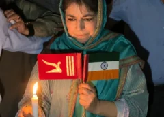 Mehbooba Mufti’s Protest Takes Controversial Turn as Upside-Down National Flag Triggers Political Storm